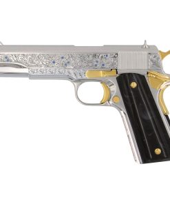 Colt 1911 Government, .45 ACP, Vine & Berries Design, High Polish Chrome Finish, 24K Gold Plated Accents