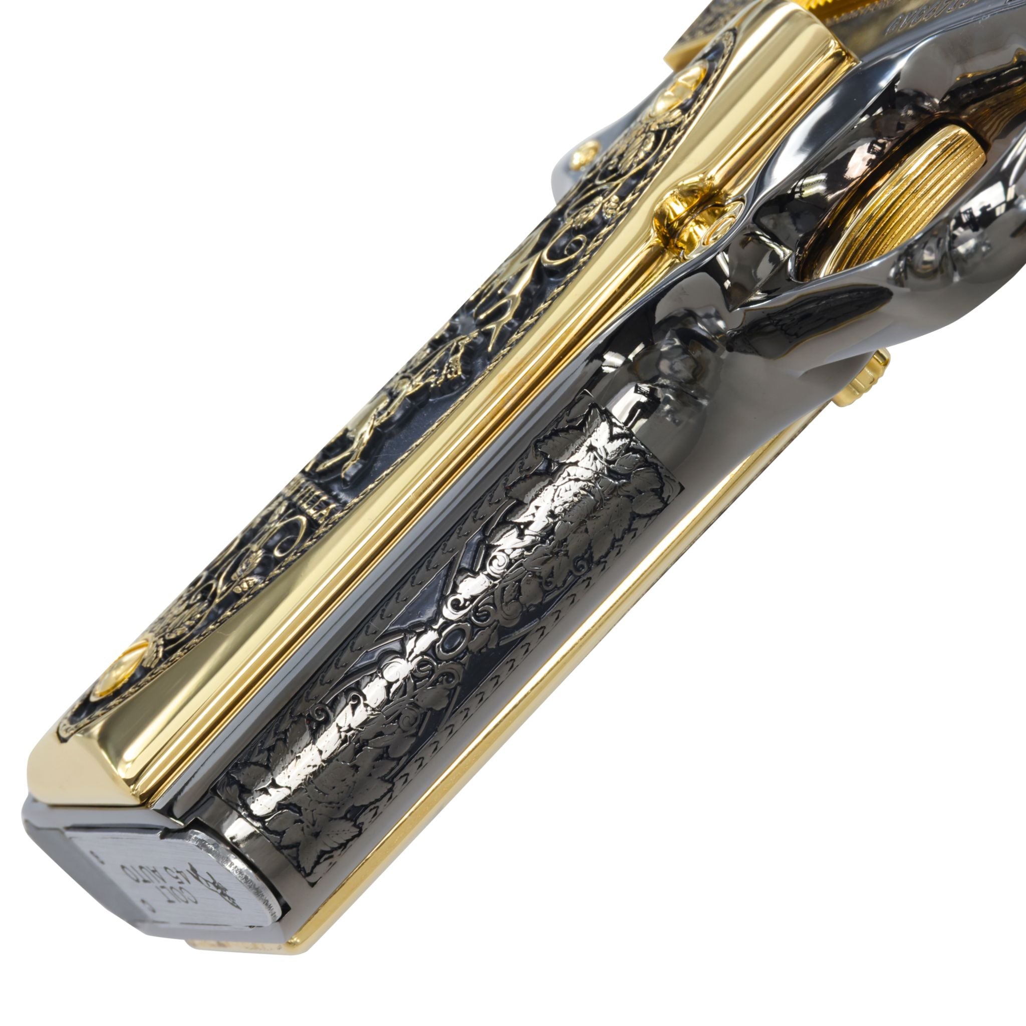 Colt 1911 Government .45 ACP Pancho Villa in 24K Gold Plated & Black Chrome Frame Finishing - Image 5