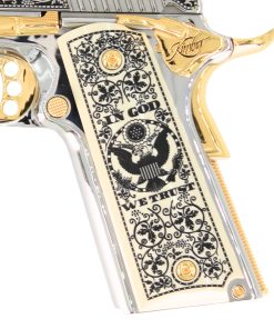 Ivory Polymer Celestial Vines Engraved Full Size 1911 Grips