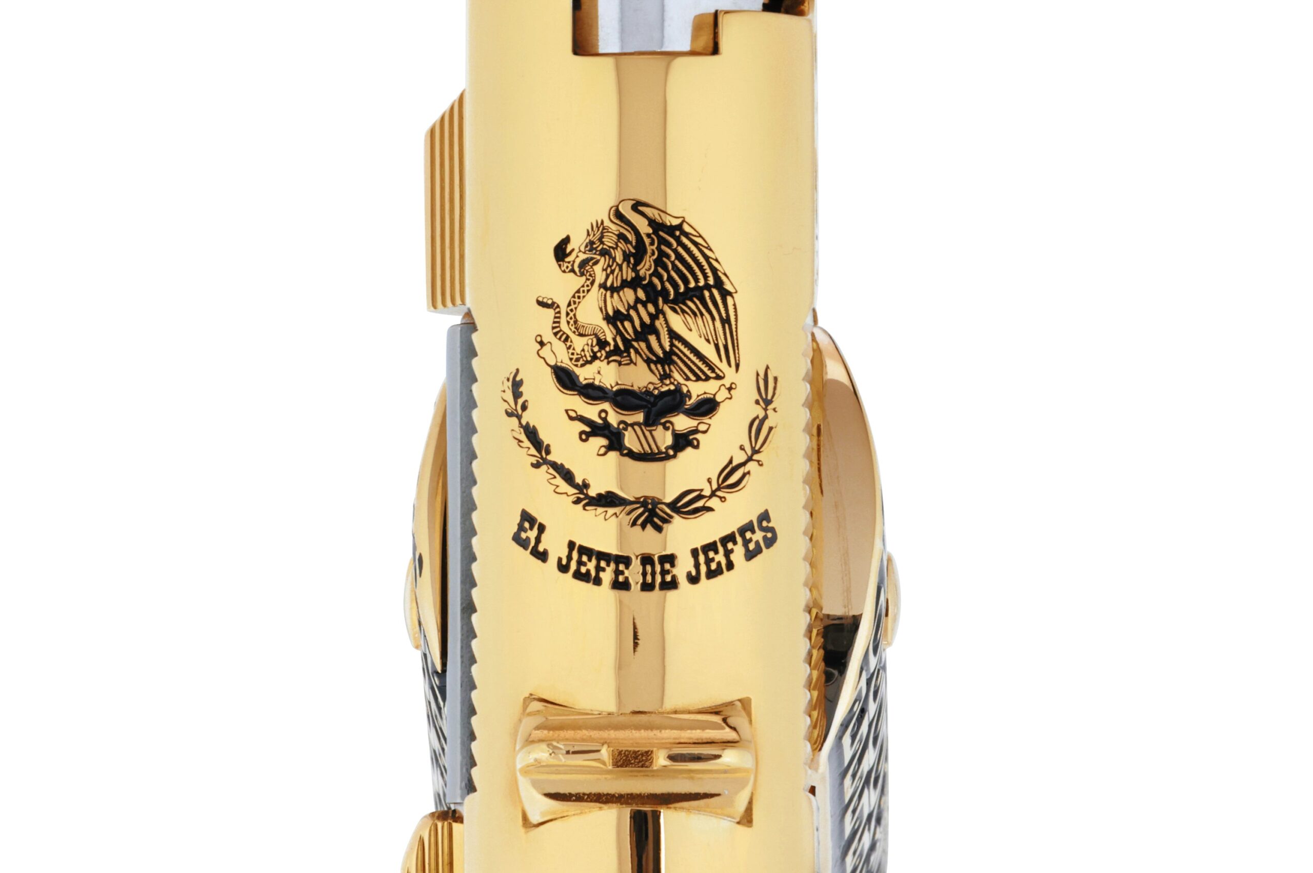 Colt 1911 Government, El Jefe De Jefes Diamond Edition, 38 Super, 9 + 1, 24K Gold & Black Chrome - Image 6