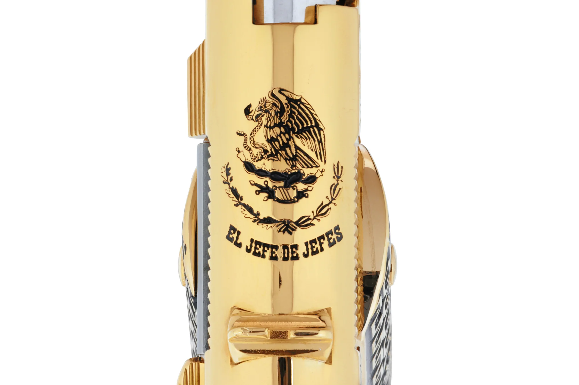 Colt 1911 Government, El Jefe De Jefes Diamond Edition, 38 Super, 9 + 1, 24K Gold & Black Chrome - Image 3