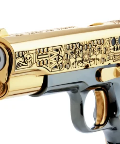 Alternative view of Colt 1911 Government, El Jefe De Jefes Diamond Edition, 38 Super, 9 + 1, 24K Gold & Black Chrome