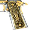 Cathedral Engraved Full Size 1911 Grips, 24 Gold