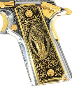 Cathedral Engraved Full Size 1911 Grips, 24 Gold
