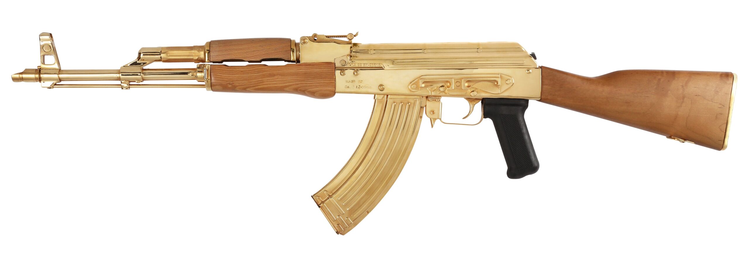 AK 47 Century Arms WASR-10 24K Gold Plated 7.62 X 39 16.25" Barrel 30-Rounds Wood Furniture