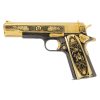 Colt 1911 Government .45 ACP Pancho Villa in 24K Gold Plated & Black Chrome Frame Finishing
