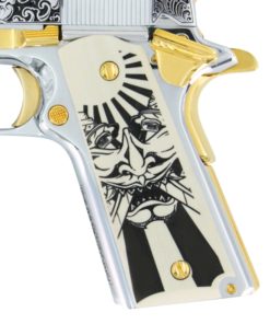 Bushido Blade Engraved, Ivory Polymer Full Size 1911 Grips