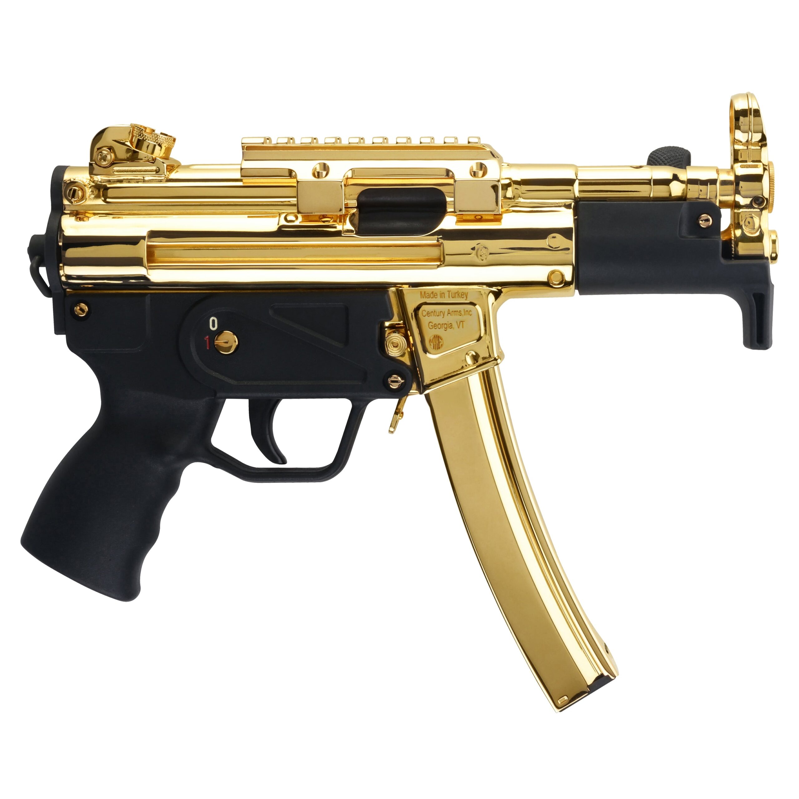 Century Arms AP5-P Core 9mm Gold Plated Pistol — 24K Gold Edition