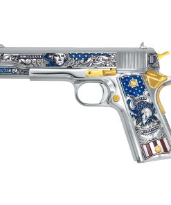 Colt 1911 45 ACP Liberty Crown in High Polish Stainless Steel 24K Gold Plated Accents and Grips