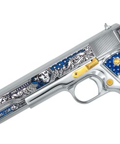 Alternative view of Colt 1911 45 ACP Liberty Crown in High Polish Stainless Steel 24K Gold Plated Accents and Grips