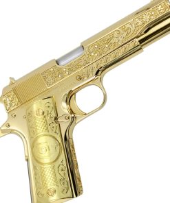 Alternative view of Colt 1911 Government, 45 ACP, 7 + 1, Vine & Berries Design With Diamonds, 24K All Gold