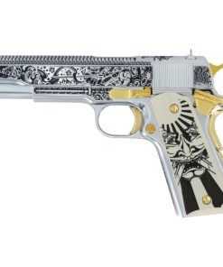 Colt Government 1911, 45 ACP, Bushido Blade, High Polish Stainless Steel And, 24K Gold Accents