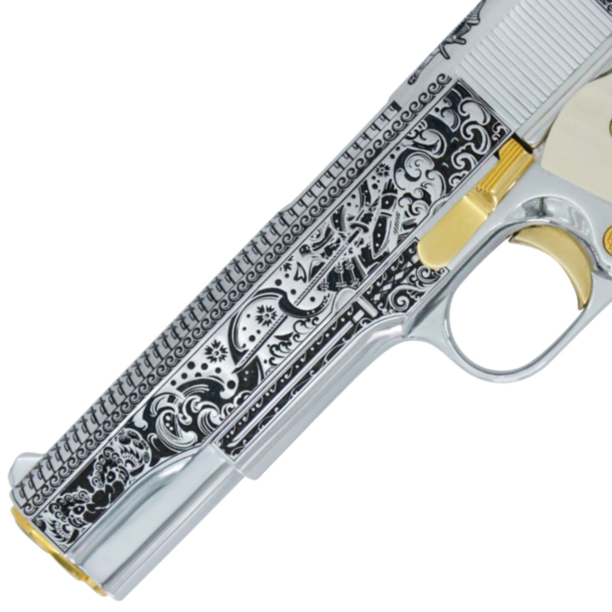 Colt Government 1911, 45 ACP, Bushido Blade, High Polish Stainless Steel And, 24K Gold Accents - Image 4