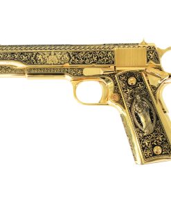 Colt 1911 Government, 45 ACP, 7 + 1, Cathedral, all 24K Gold
