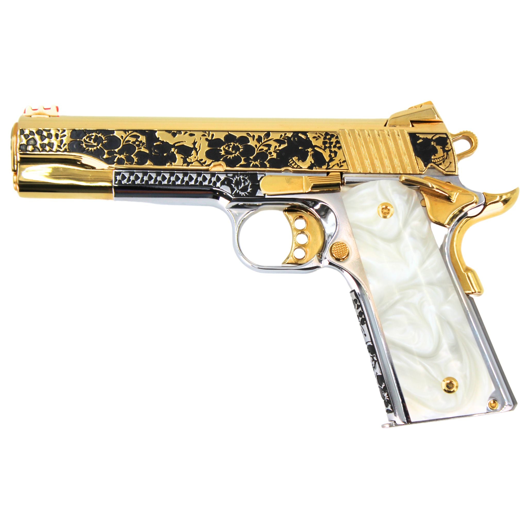 Colt 1911 Competition, 45ACP, Memento Vivere with 24K Gold Plated Slide and Accents