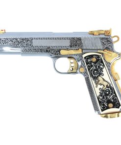 Colt 1911, 45ACP, Gold Cup Trophy, Woven Scroll, Stainless Steel & 24K Gold Accents