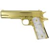 Colt 1911 Government, 45ACP, 24K All Gold Plated, Hogue White Pearlized Grips