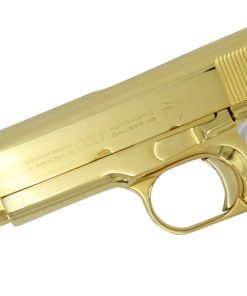 Alternative view of Colt 1911 Government, 45ACP, 24K All Gold Plated, Hogue White Pearlized Grips