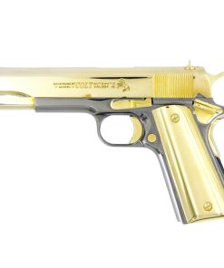 Colt 1911 Government, 45ACP, 24K Gold Plated Slide & Accents with a Black Chrome Mirror Finish