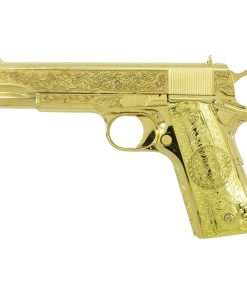 Colt 1911 Government, 45ACP, Italian Renaissance, 24K All Gold Plated
