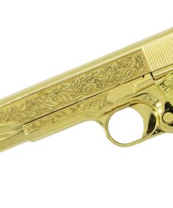 Alternative view of Colt 1911 Government, 45ACP, Italian Renaissance, 24K All Gold Plated