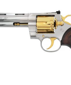 Colt Python, 6", .357 Magnum, High Polished Stainless Steel & 24kt Gold Plated Accents