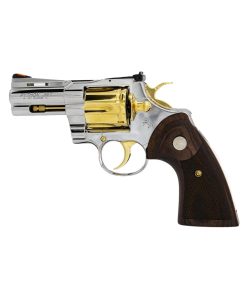 Colt Python,  3" .357 Magnum/38 Special, High Polished Stainless Steel with 24 karat Gold Accents