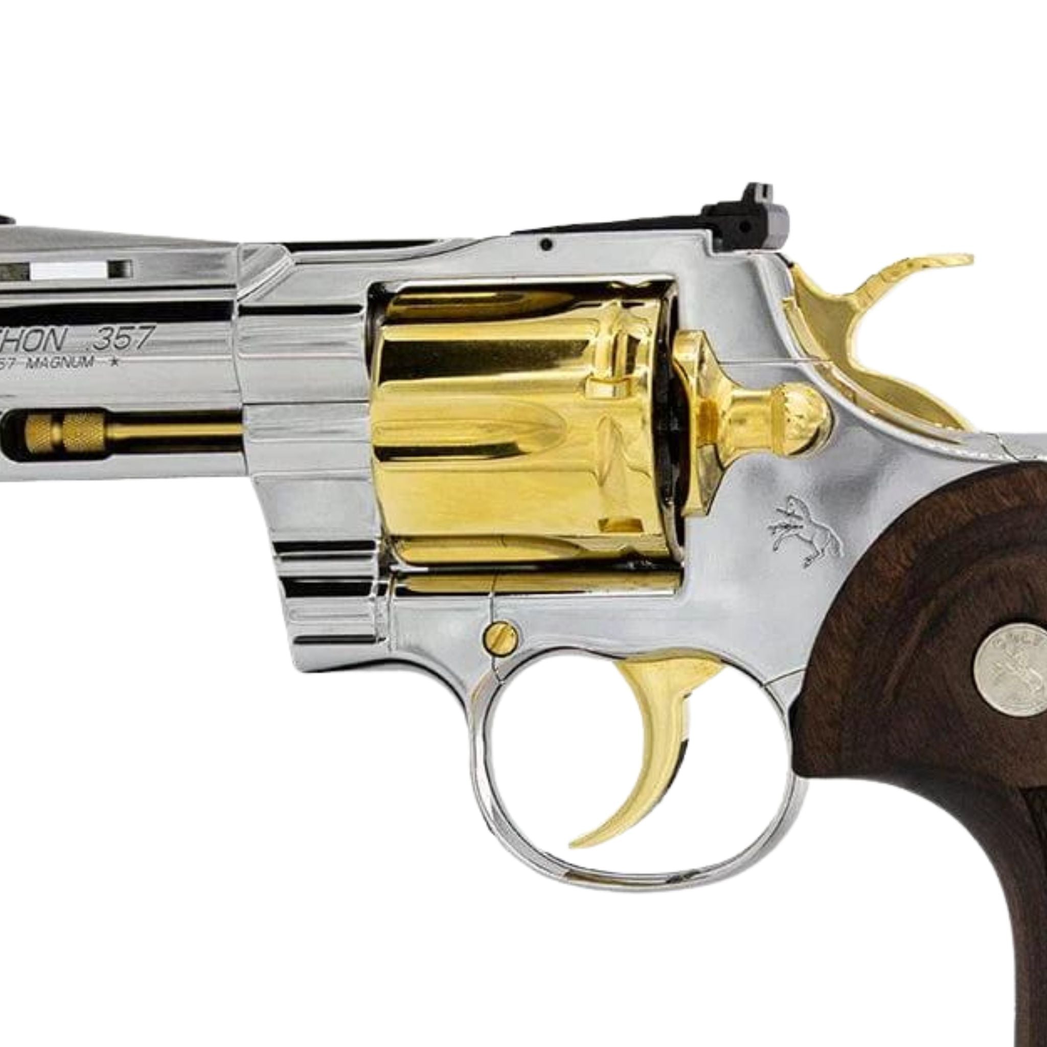 Colt Python, 3" .357 Magnum/38 Special, High Polished Stainless Steel with 24 karat Gold Accents - Image 3