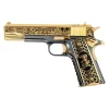Colt 1911 Government, El Jefe De Jefes Diamond Edition, 38 Super, 9 + 1, 24K Gold & Black Chrome