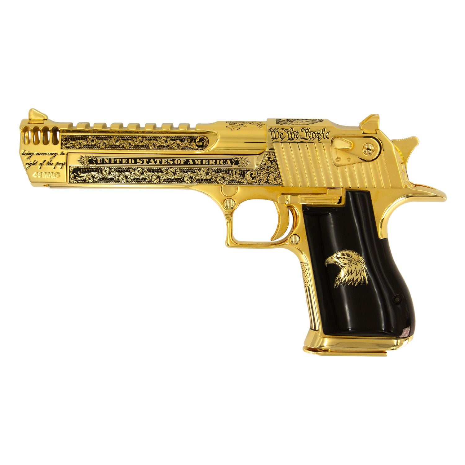 Magnum Research Desert Eagle Patriot 44 Rem Mag, 6", 24kt Gold Plated and Engraved