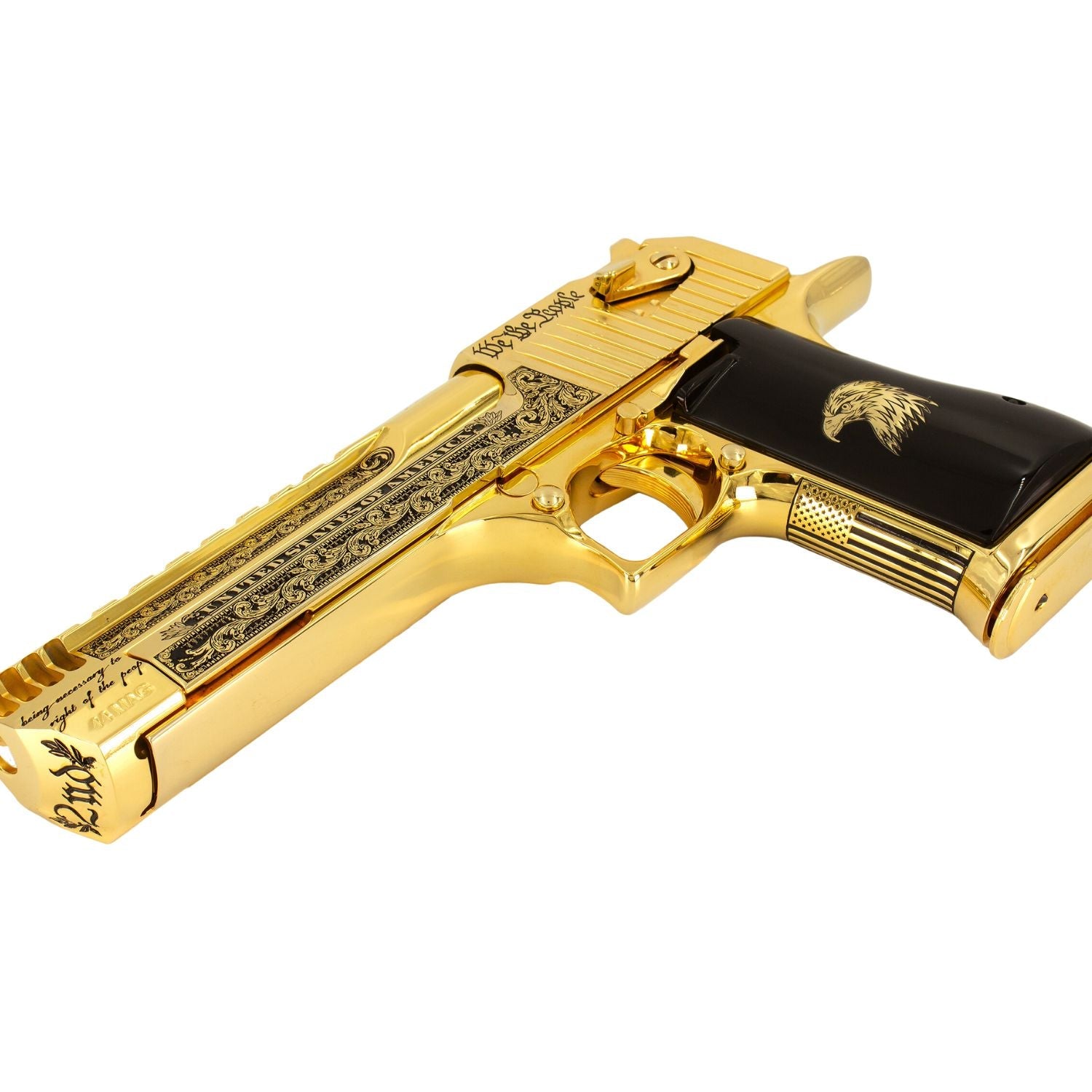Magnum Research Desert Eagle Patriot 50 AE, 6", 24kt Gold Plated and Engraved - Image 4