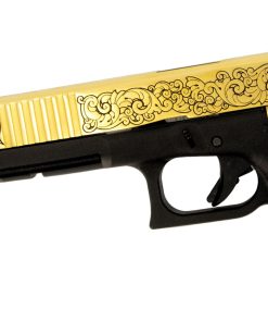 Alternative view of Glock G17 Gen 5, 9MM, English Scroll, 24 Karat Gold