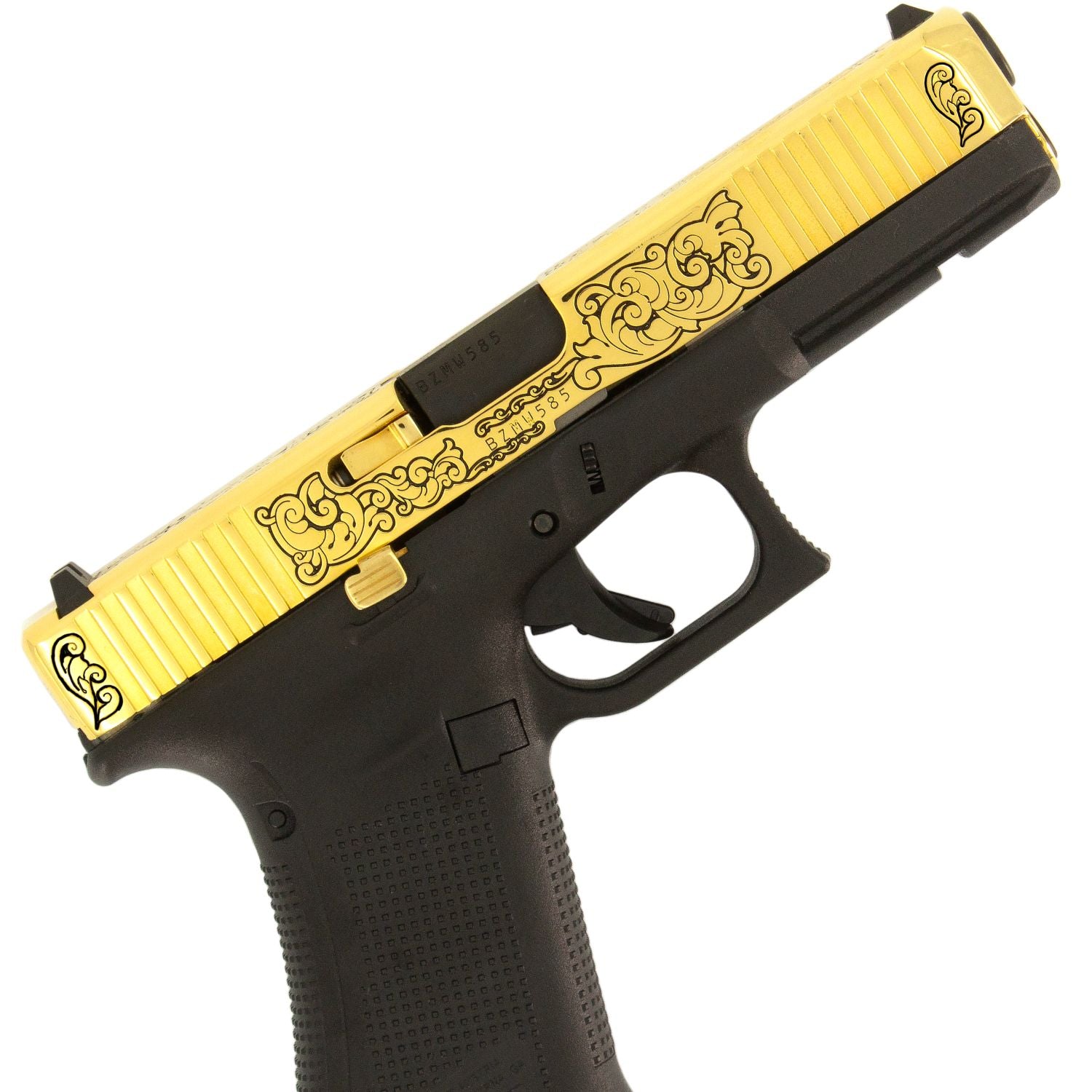 Glock G17 Gen 5, 9MM, English Scroll, 24 Karat Gold - Image 4