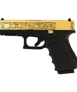 Glock G19 Gen 3, 9MM, English Scroll, 24 Karat Gold