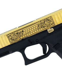 Alternative view of Glock G19 Gen 5, 9MM, Tuscan Scroll, 24 Karat Gold