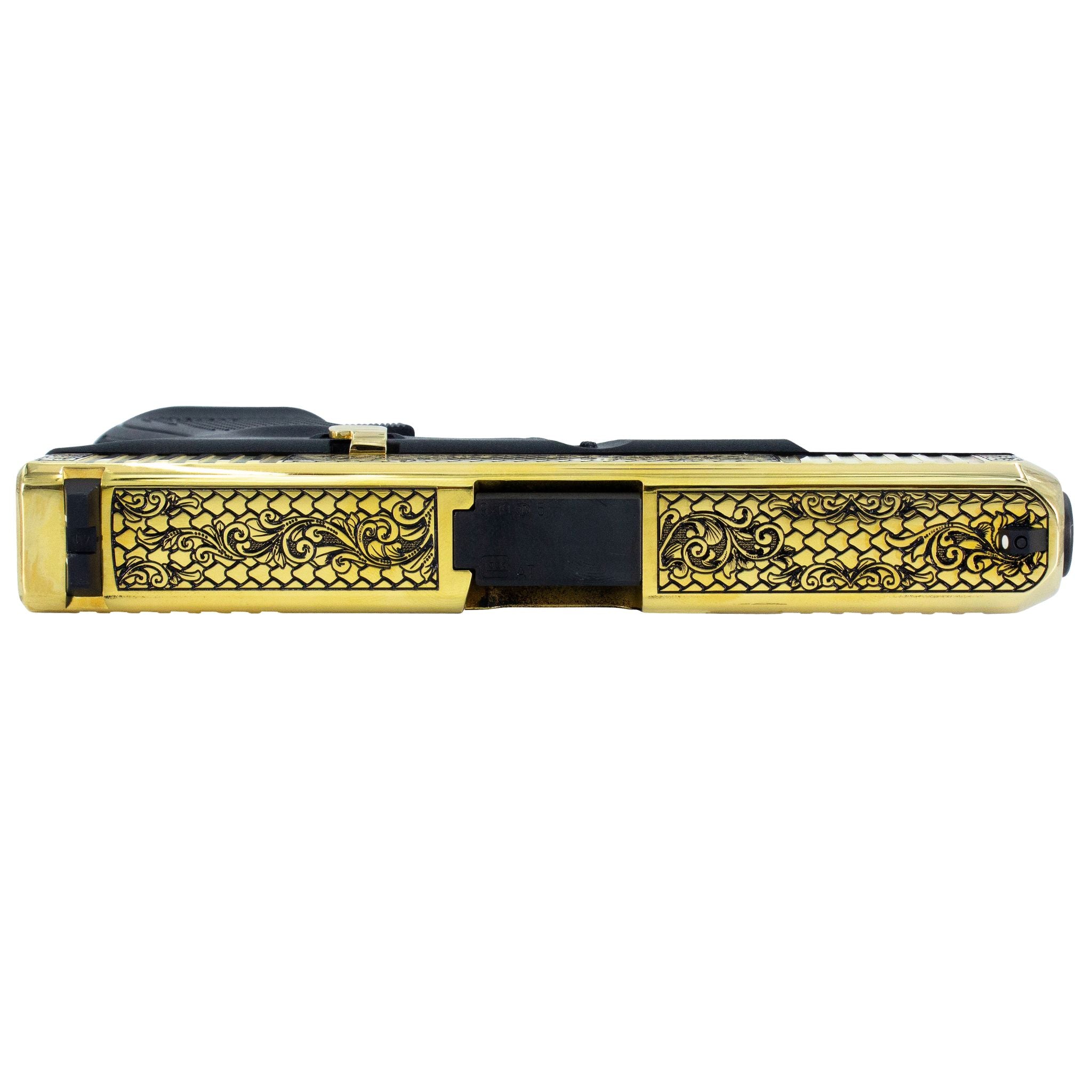 Glock G19 Gen 5, 9MM, Tuscan Scroll, 24 Karat Gold - Image 5