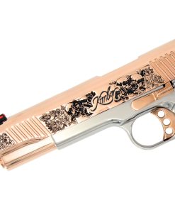 Alternative view of Kimber Stainless II 45 ACP Skull and Flowers Engraved Rose Gold and High Polished Stainless Steel CA Compliant