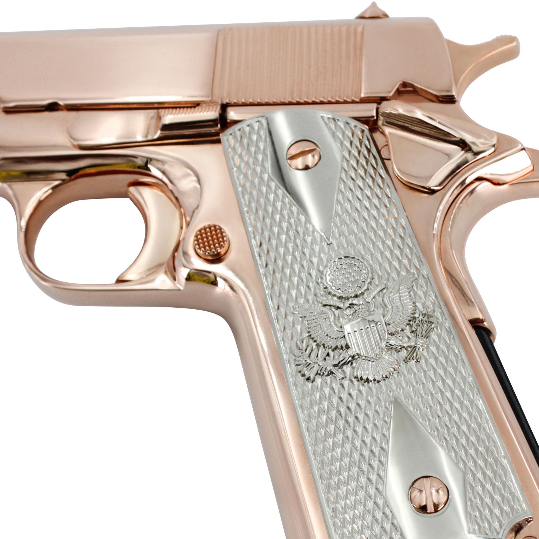 Rock Island 1911 FS, .45 ACP, 18 karat Rose Gold Plated, California compliant handguns - Image 3
