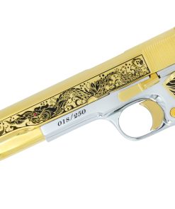 Alternative view of Rock Island 1911-A1, 45ACP, Naga Warrior with Ruby, 24K Gold Plated Slide and Accents