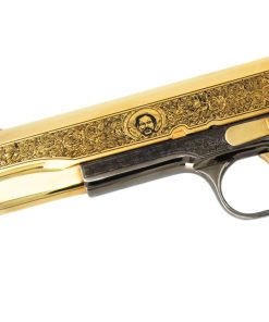 Alternative view of Rock Island 38 Super Pancho Villa, 24K Gold Plated and Engraved, Black Chrome Frame