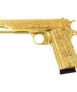 Rock Island 1911 Standard FS, 45 ACP, Vine and Berries with Diamonds, All 24K Gold