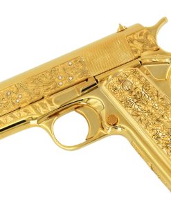 Alternative view of Rock Island 1911 Standard FS, 45 ACP, Vine and Berries with Diamonds, All 24K Gold