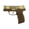 Sig Sauer P365, 9MM, Coyote Arabesque Design, 24K Gold Slide and Accents