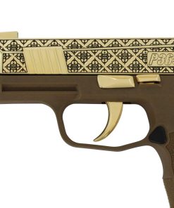 Alternative view of Sig Sauer P365, 9MM, Coyote Arabesque Design, 24K Gold Slide and Accents