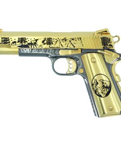 Colt 1911 Competition, 45ACP, Spirit of the Wolf, 24K Gold Slide with Black Chrome Frame
