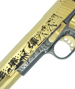 Alternative view of Colt 1911 Competition, 45ACP, Spirit of the Wolf, 24K Gold Slide with Black Chrome Frame