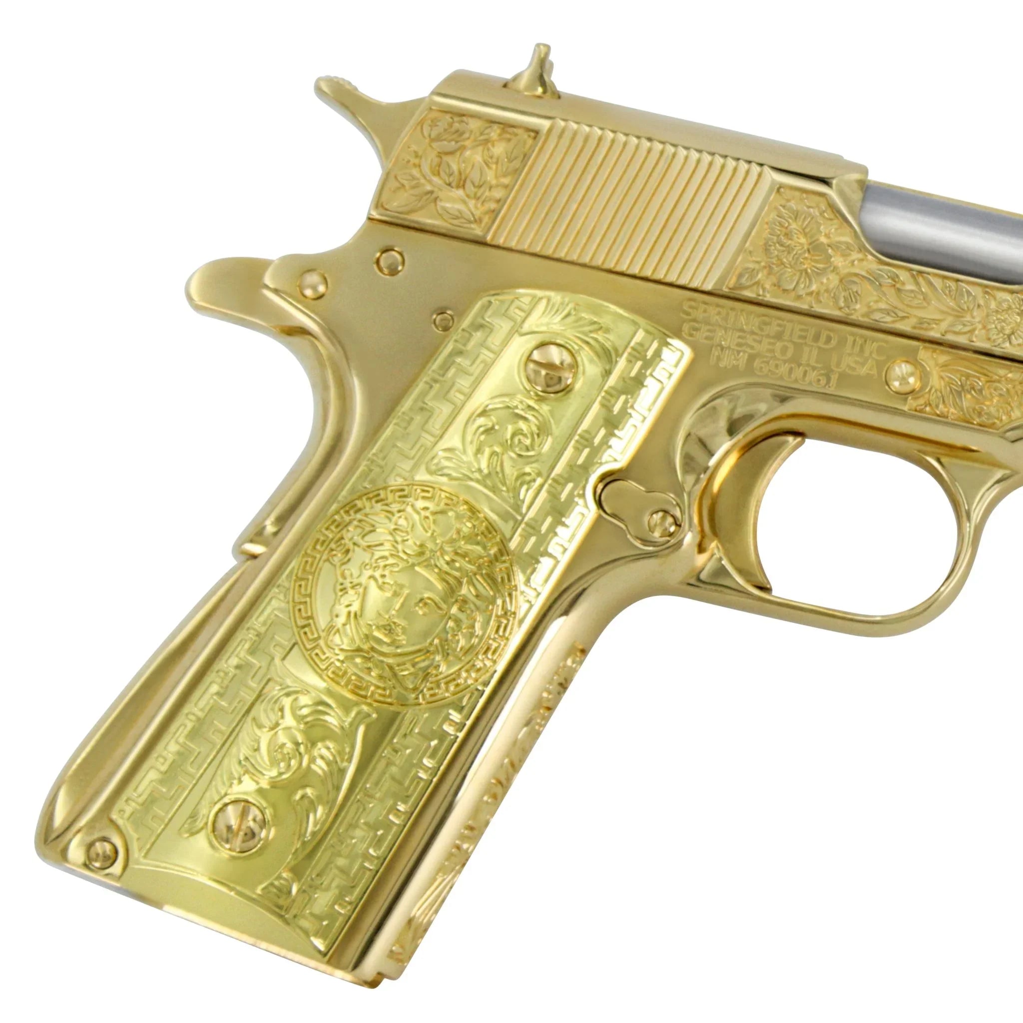Springfield Armory, 1911 Mil-Spec, 45 ACP, Italian Renaissance, 24K All Gold Plated - Image 3