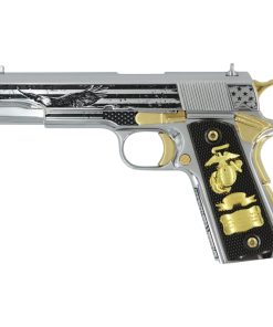 Springfield Armory, 1911 Mil-Spec, 45 ACP, Stars of Glory, High polished stainless steel with 24K Gold Accents