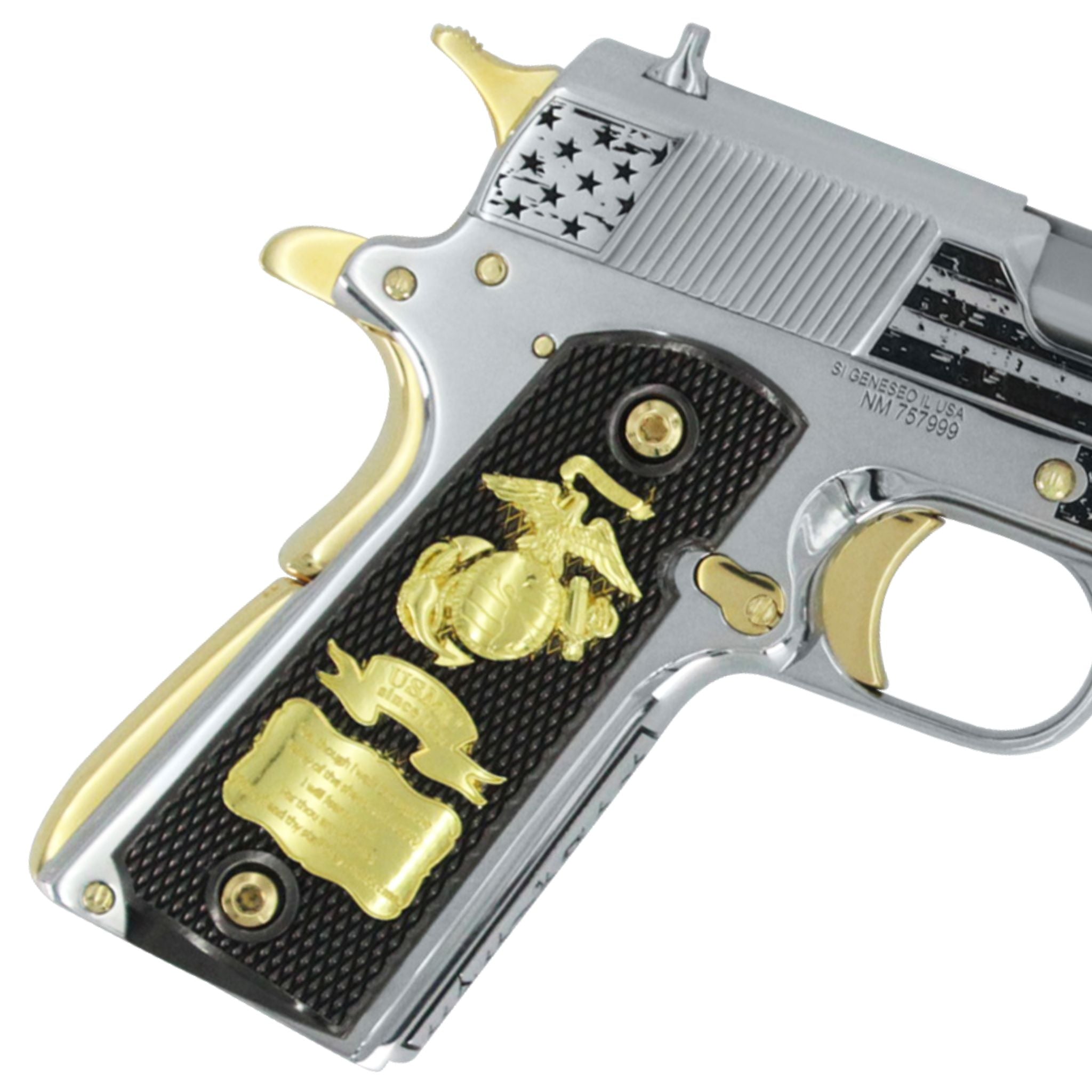Springfield Armory, 1911 Mil-Spec, 45 ACP, Stars of Glory, High polished stainless steel with 24K Gold Accents - Image 3