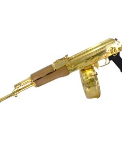 Ak 47 Century Arms Underfolder, 7.62x39mm, 24 karat Gold Plated, w 24k Gold Plated Drum Magazine
